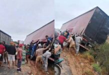 Caminhão Tomba Na BR-116 Próximo A Serrinha; Populares Saqueiam Carga De Cerveja