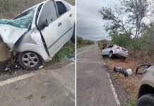 Quatro pessoas da mesma família morrem após carro bater em mureta