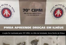Polícia Militar apreende drogas durante operação no Alto da Soledade, em Ilhéus