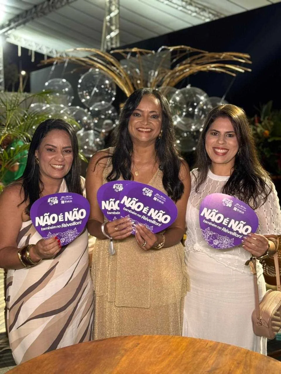 Prefeitura de Ilhéus promoveu campanha Não é Não também no Réveillon durante a Virada Ilhéus 2026.
