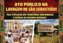 ato público cobra titulação quilombola e entrega da Fazenda Roseiral