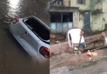 Chuvas Em Salvador: Carro Cai Em Vala De Obra Do VLT Na Avenida Nilo Peçanha Chuvas Em Salvador: Carro Cai Em Vala De Obra Do VLT Na Avenida Nilo Peçanha