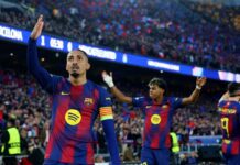Raphinha marca dois em goleada do Barcelona na Liga dos Campeões Raphinha marca dois em goleada do Barcelona na Liga dos Campeões