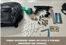 CIPE-Recôncavo e 15º BPM prendem suspeito com submetralhadora e drogas em Coaraci