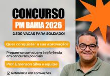 Concurso Polícia Militar da Bahia 2026 é com Professor Emenson Silva
