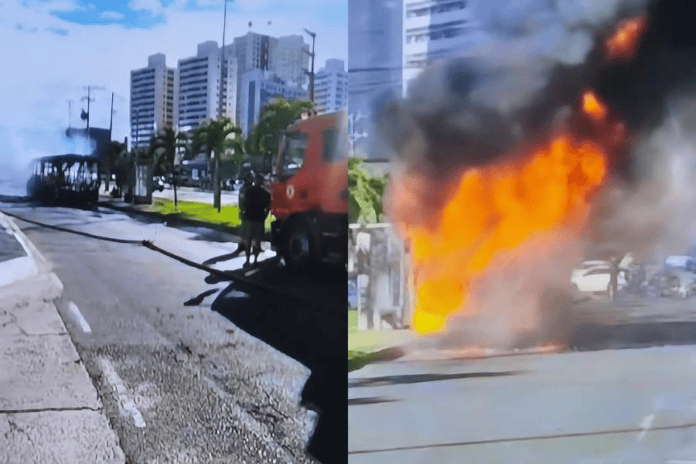 URGENTE: Ônibus Pega Fogo E Deixa Trânsito Congestionado Na Avenida Tancredo Neves
